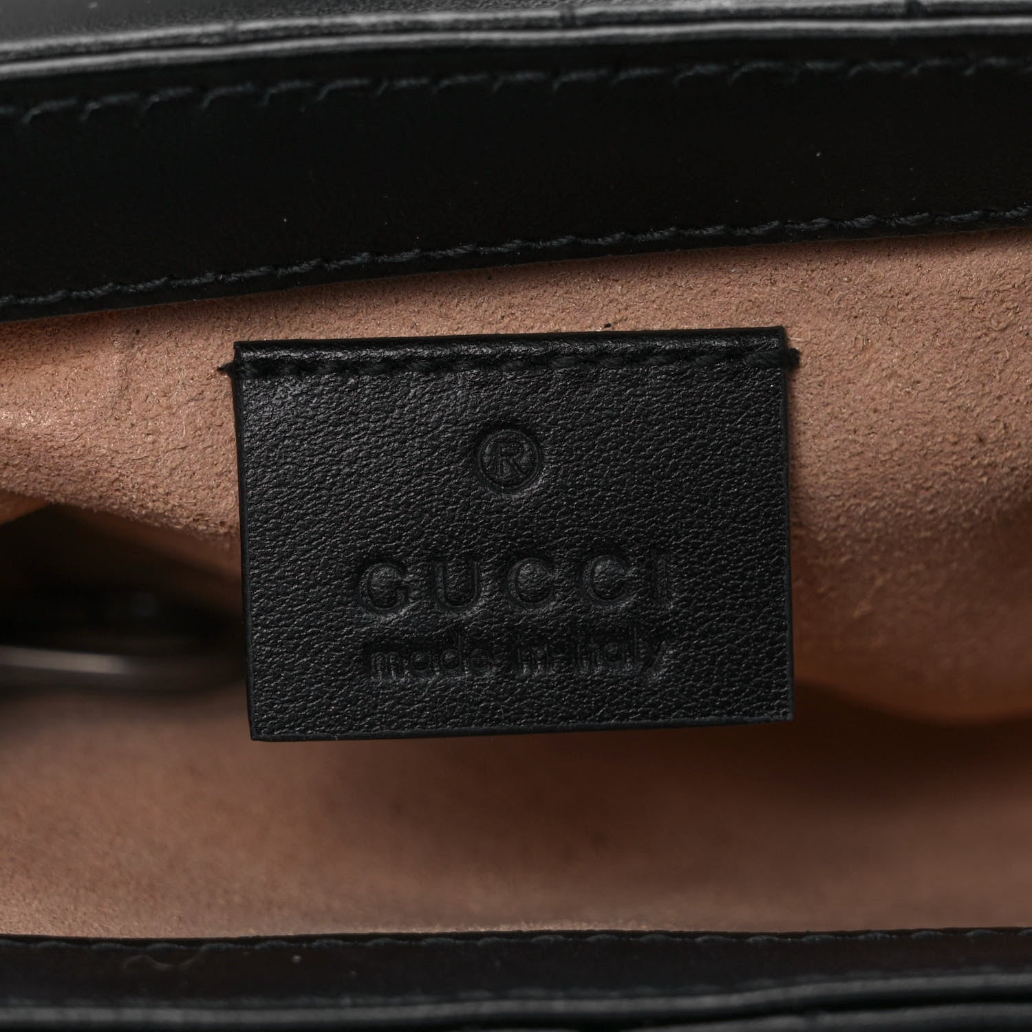 Gucci Calfskin Matelasse Aria Super Mini GG Marmont Shoulder Bag Black 6 of 9