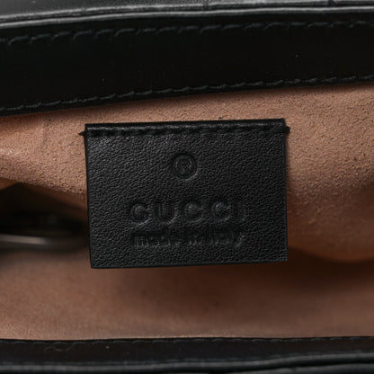Gucci Calfskin Matelasse Aria Super Mini GG Marmont Shoulder Bag Black 6 of 9