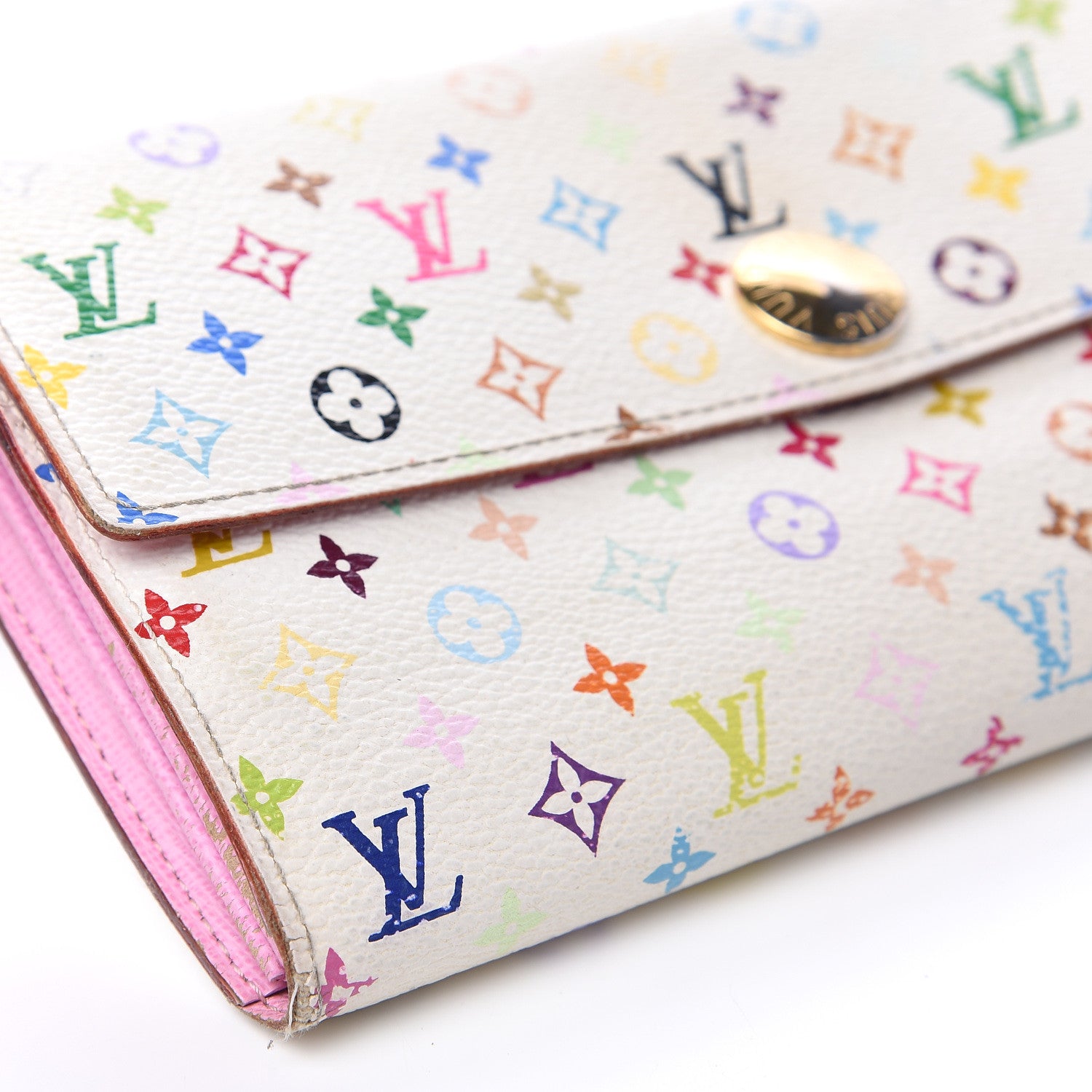 Louis Vuitton Monogram Multicolor Sarah Wallet White 9 of 13