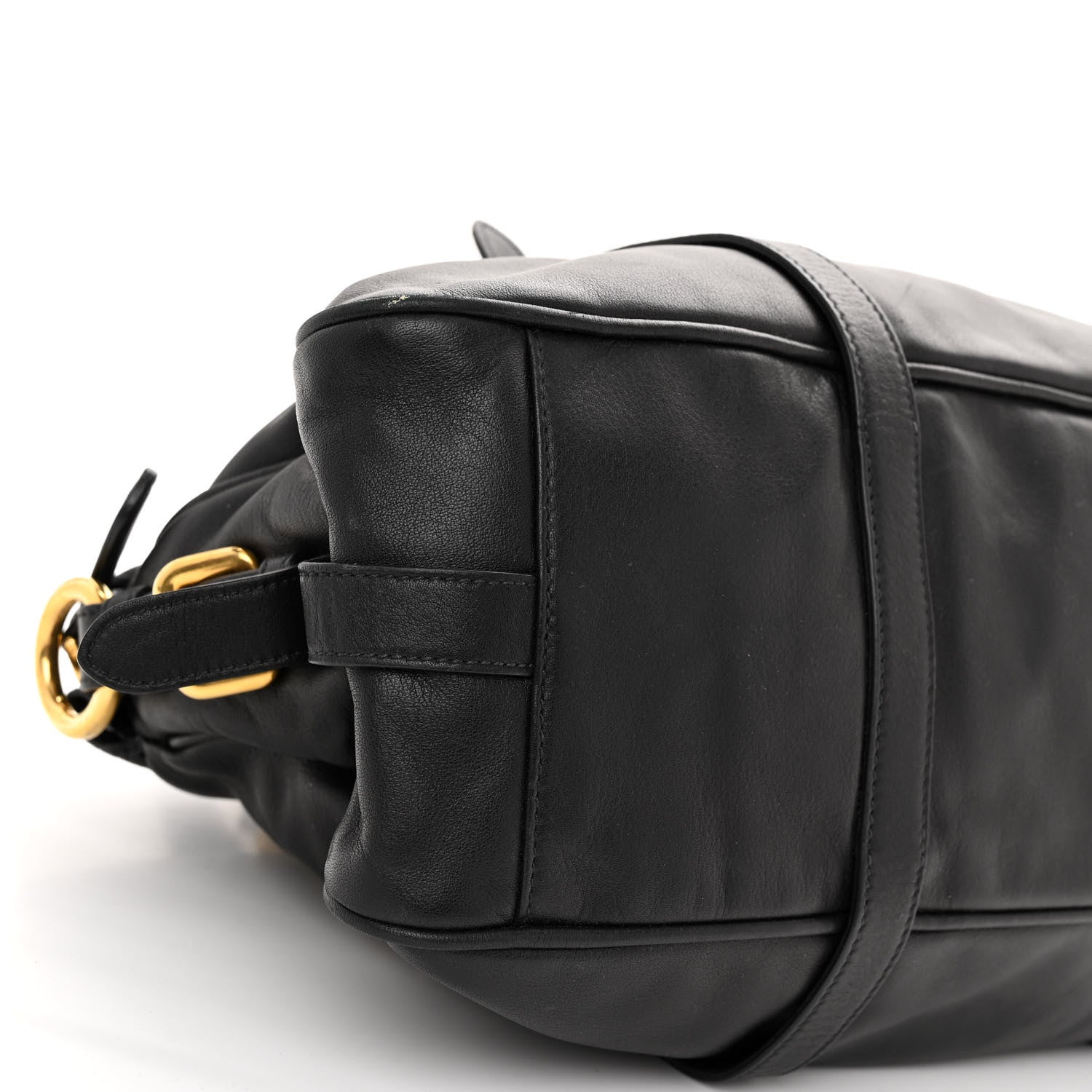Prada Soft Calfskin Shoulder Bag Black 8 of 10