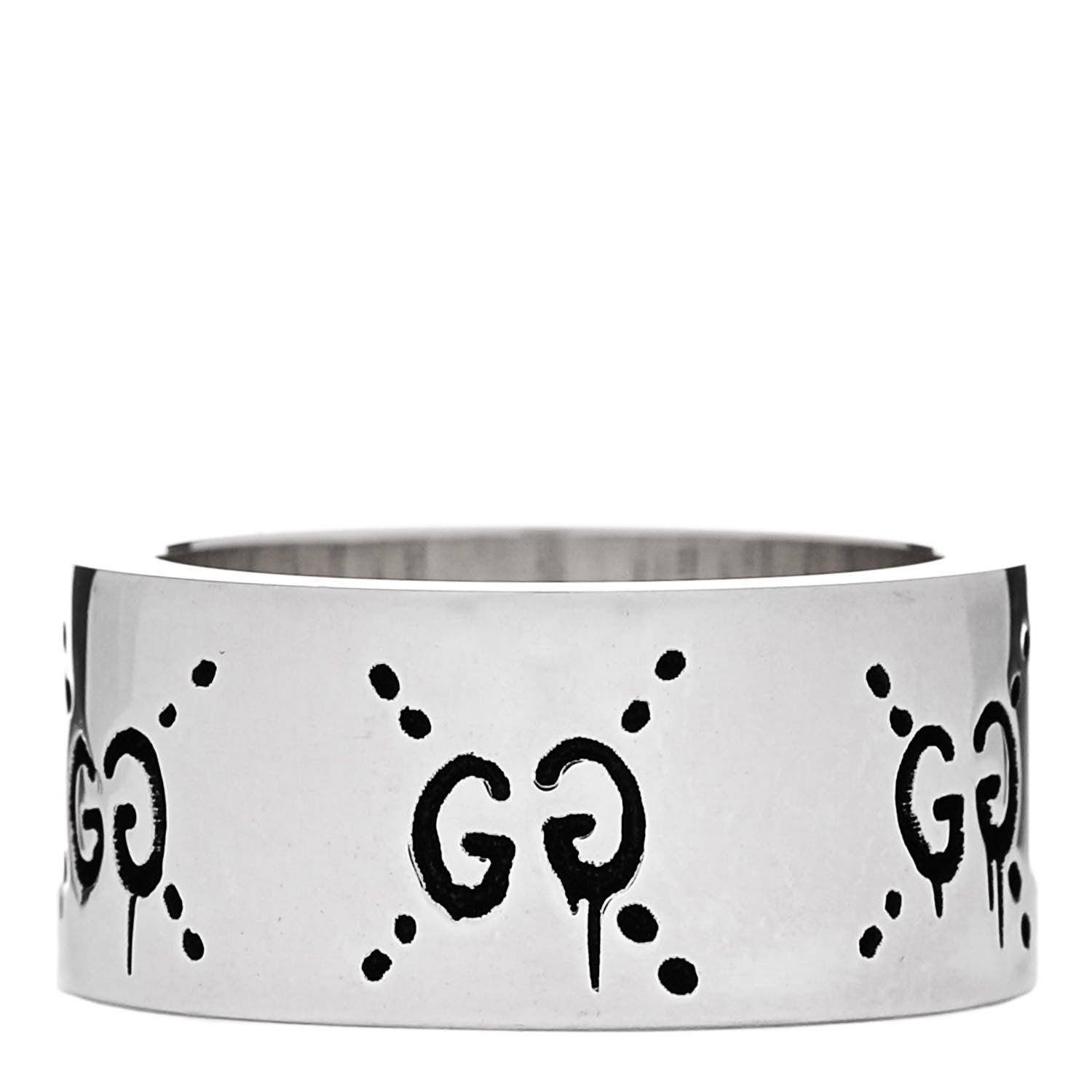 Gucci Sterling Silver GucciGhost Hamlet Skull Band Ring 52 6 3 of 5