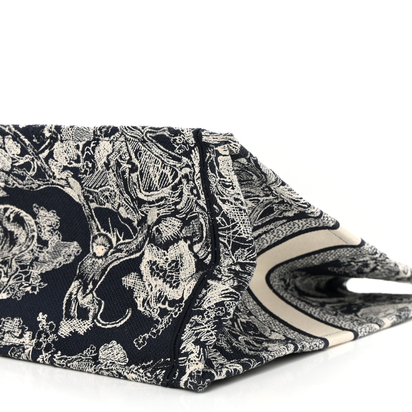 Canvas Embroidered Large Dioriviera Toile De Jouy Reverse Book Tote Blue