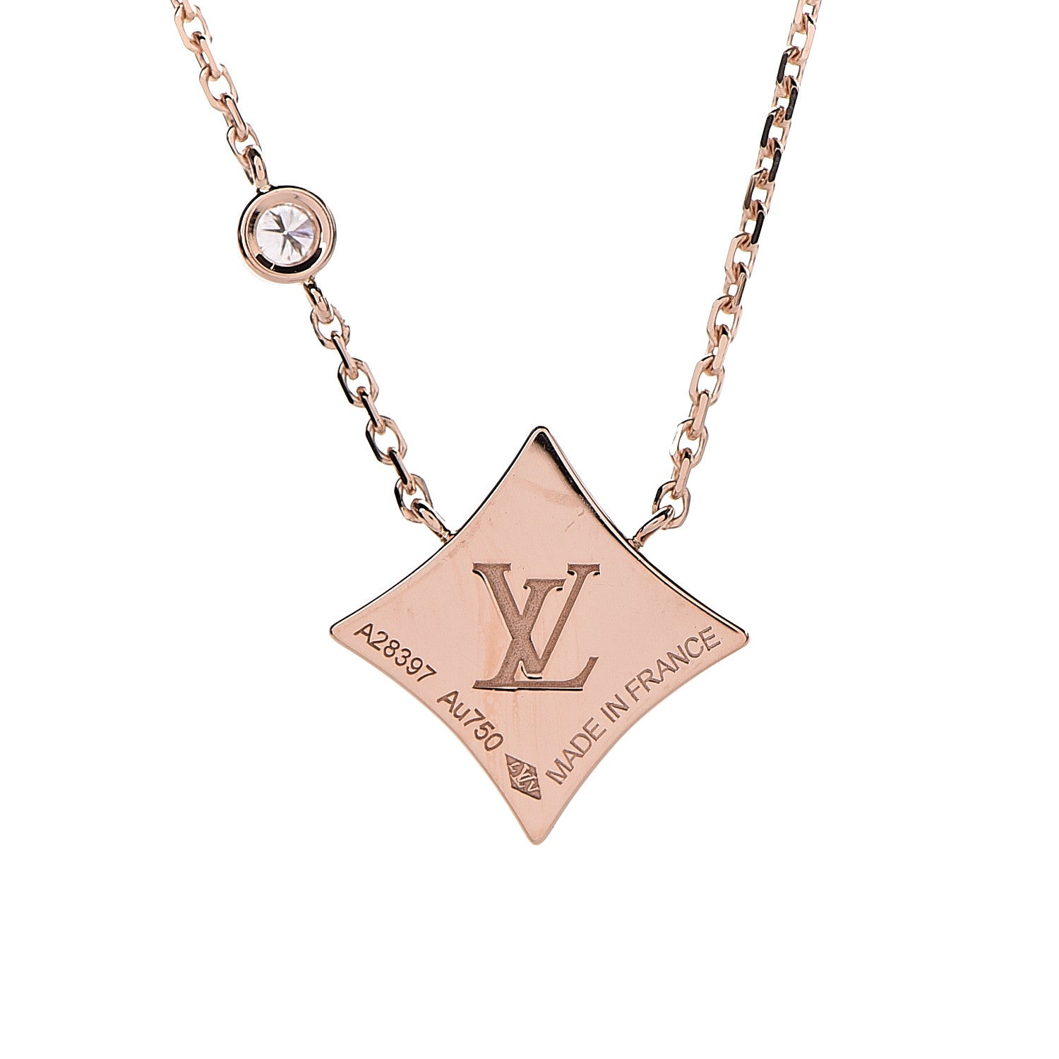 Louis Vuitton 18K Pink Gold Diamond Pink Mother of Pearl Color Blossom BB Star Pendant Necklace 5 of 7