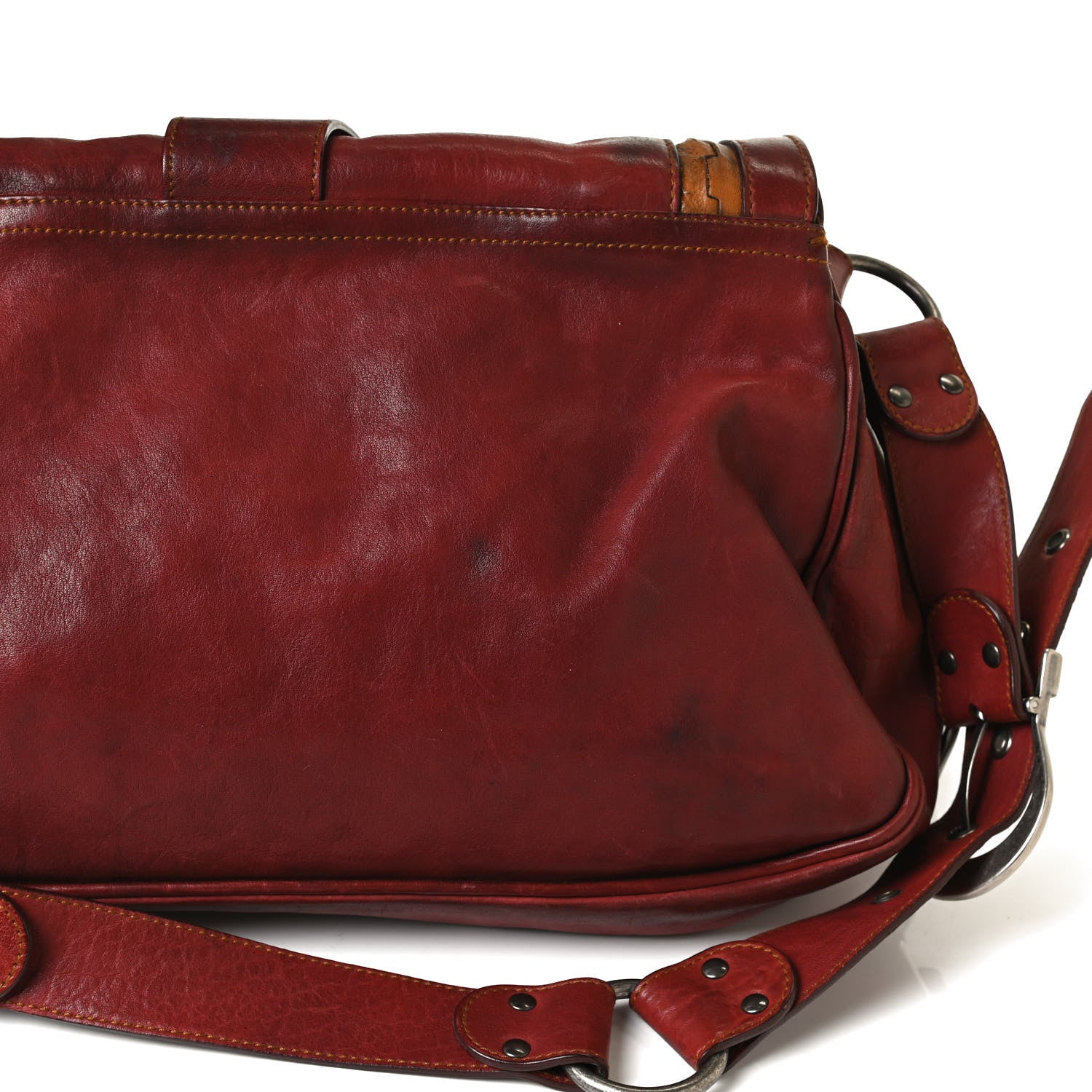 Christian Dior Calfskin Medium Gaucho Double Saddle Bag Red 13 of 18