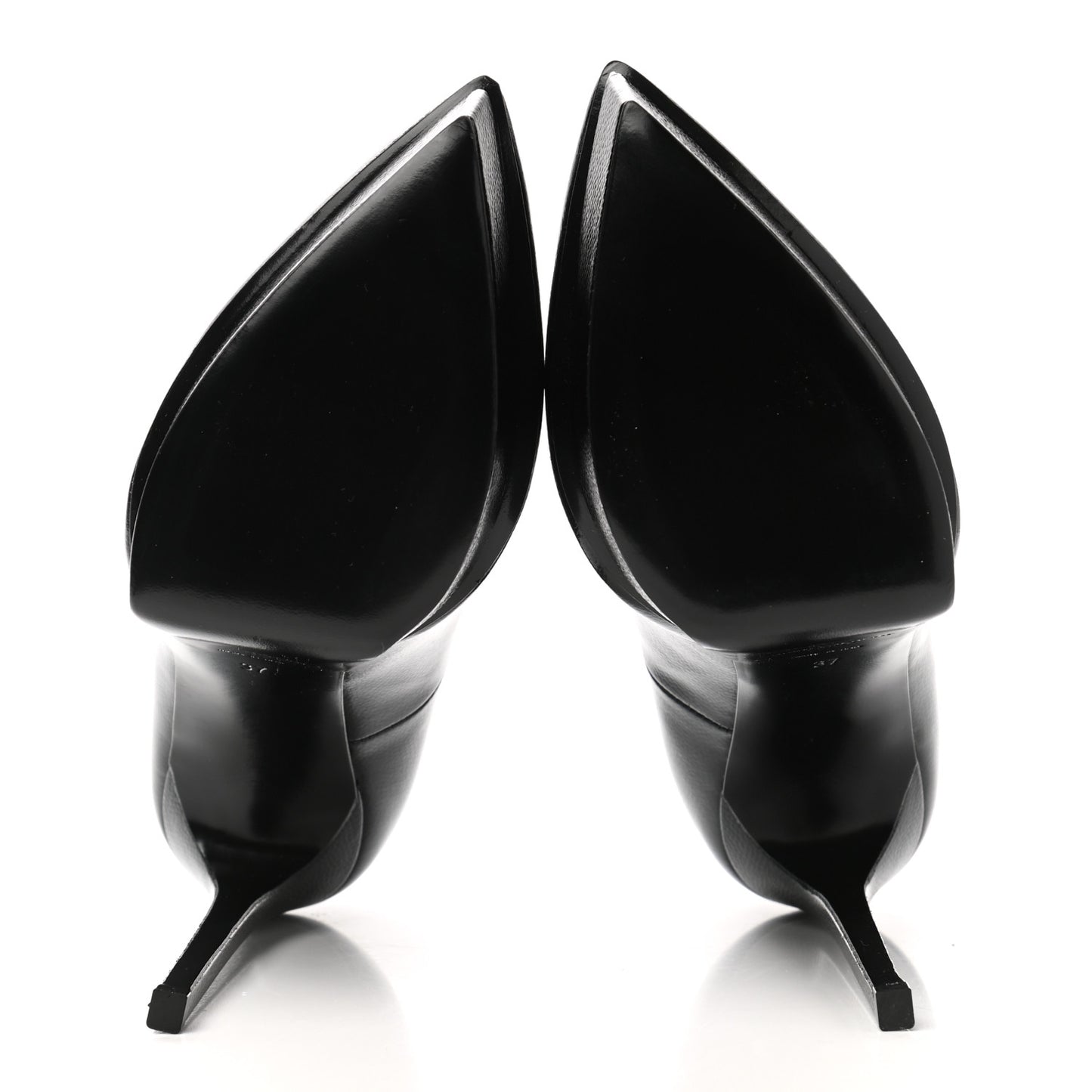 Pebbled Patent Calfskin Janis 105 Platform Pumps 37 Black