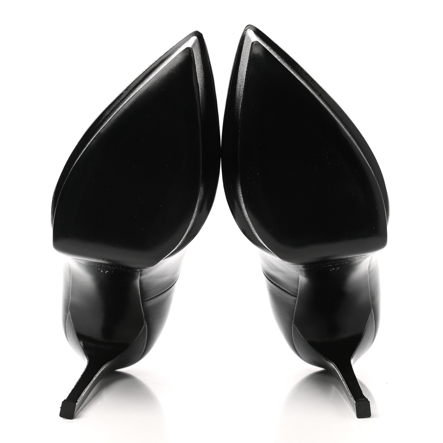 Saint Laurent Pebbled Patent Calfskin Janis 105 Platform Pumps 37 Black 5 of 9