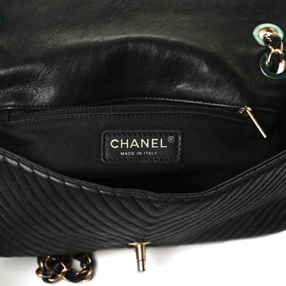 Chanel Calfskin Surpique Chevron Small Flap Black 6 of 18