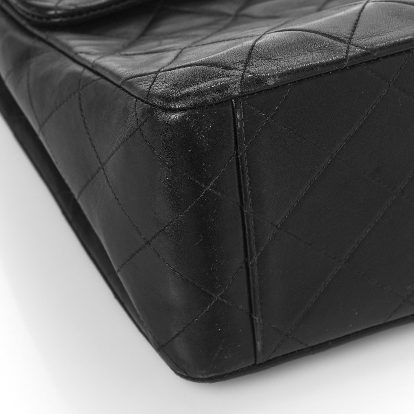 Lambskin Quilted XL Jumbo Single Flap Black