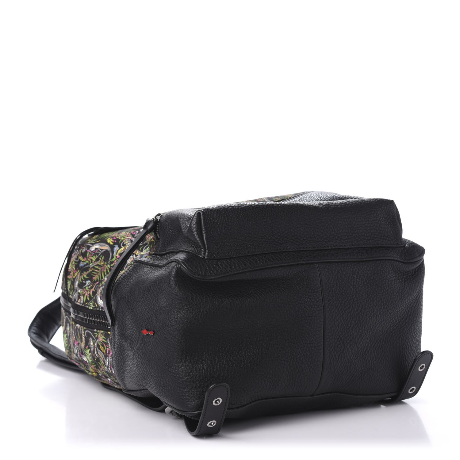 Christian Louboutin Calfskin Canvas Loubi Jungle Print Aliosha Backpack Black 3 of 8