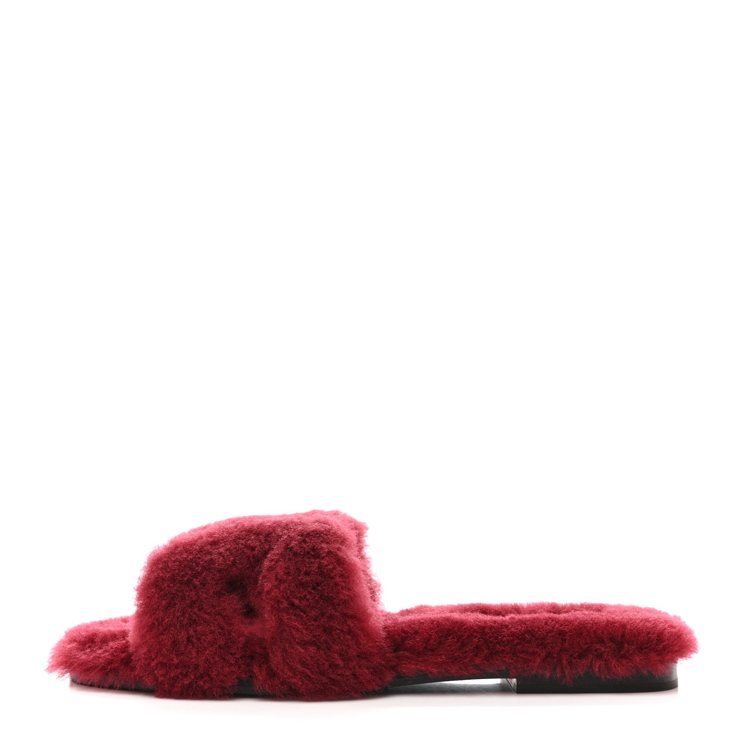 Hermes Woolskin Oran Sandals 39.5 Rouge H 1 of 9