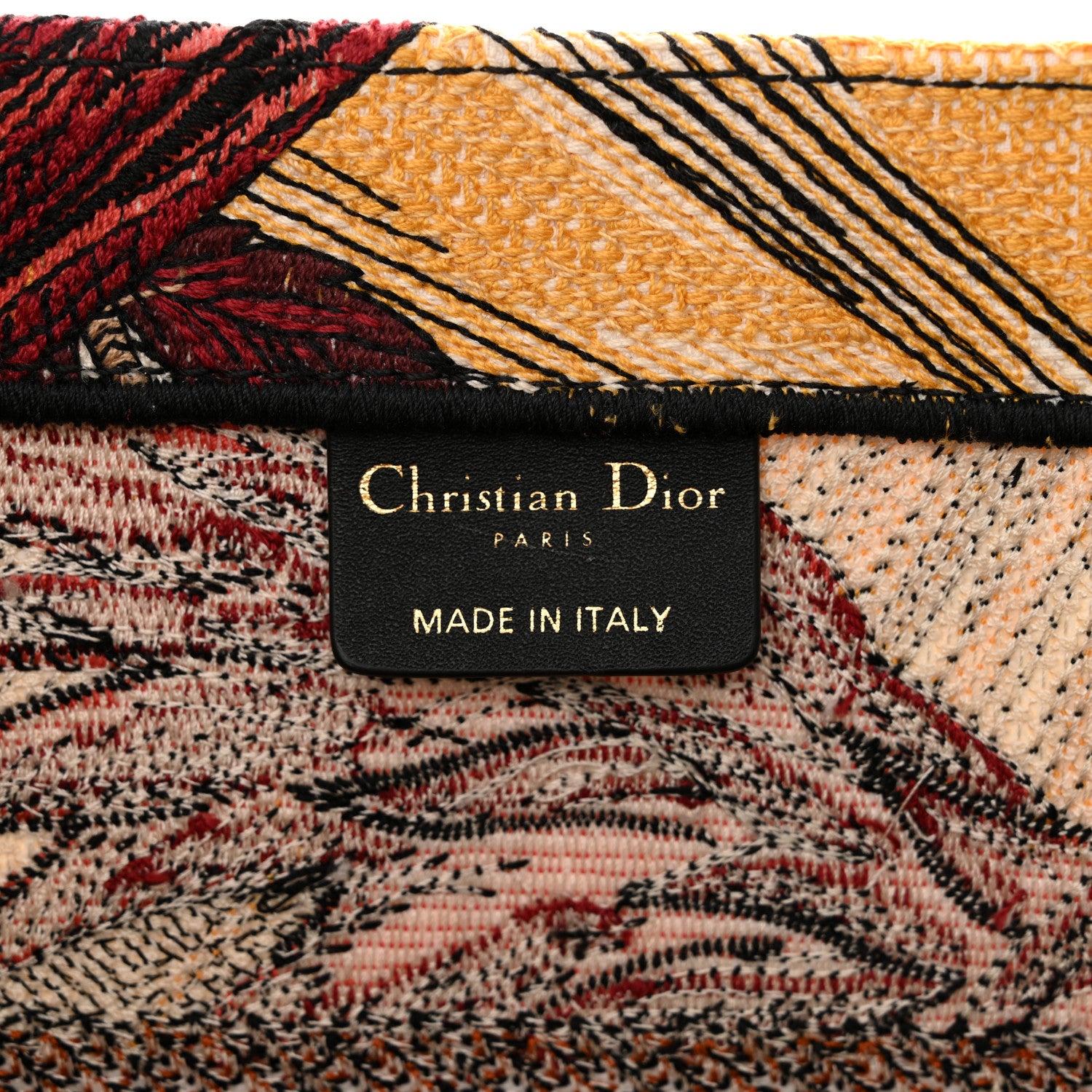 Christian Dior Canvas Embroidered Phoenix Medium Book Tote Red