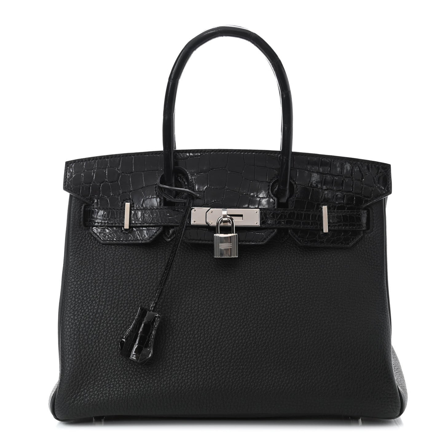 Togo Shiny Niloticus Crocodile Birkin Touch 30 Black