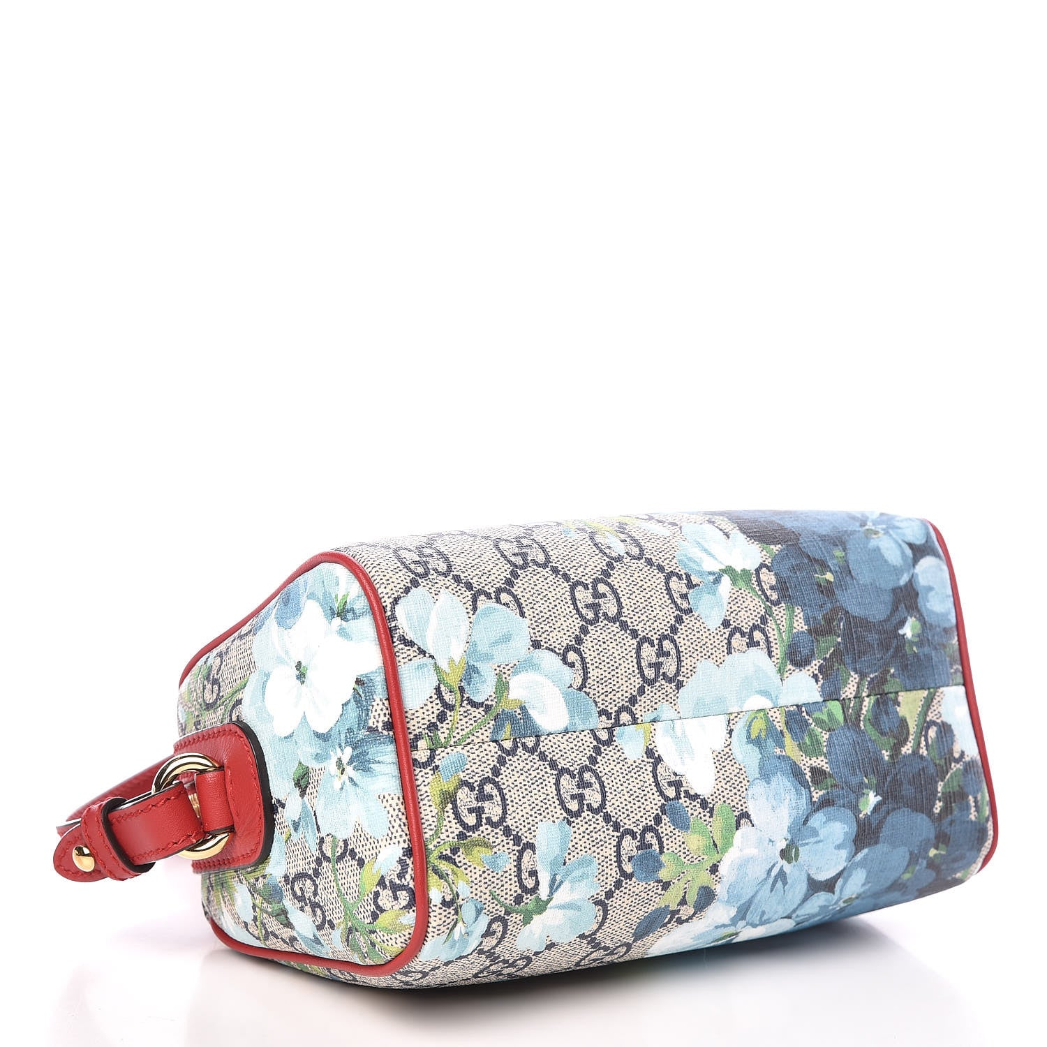 Gucci GG Supreme Monogram Blooms Mini Boston Navy Blue Hibiscus 4 of 9
