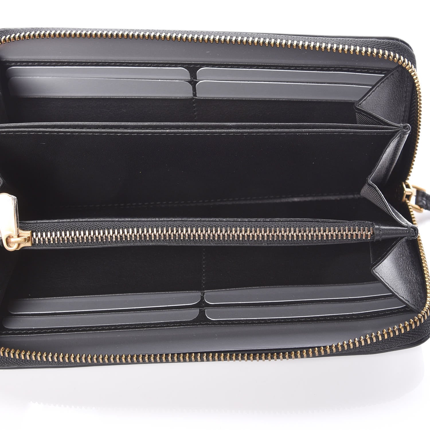 Christian Dior Calfskin Stars Voyageur Zip Around Wallet Black 5 of 8