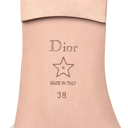 Christian Dior Canvas Lurex Embroidered Dway Flat Slide Sandals 38 Platinum 12 of 16