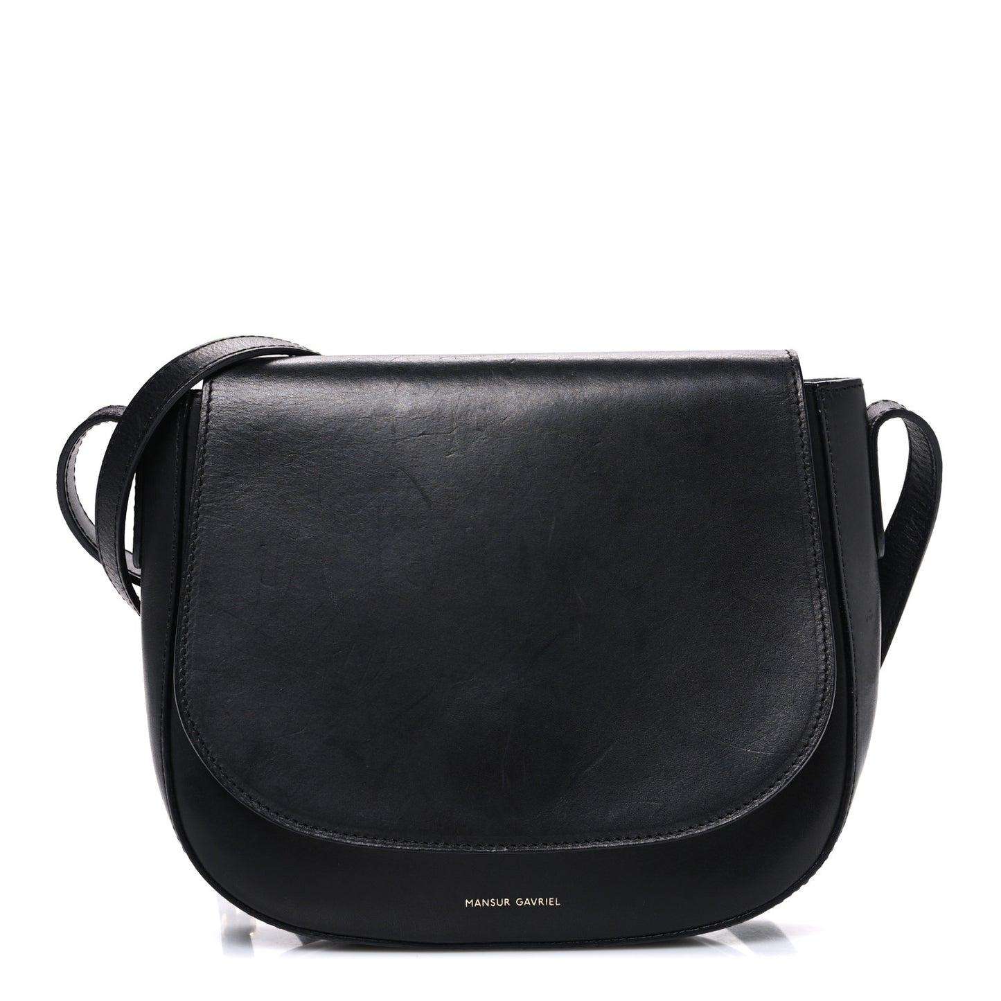 Calfskin Flap Crossbody Bag Black