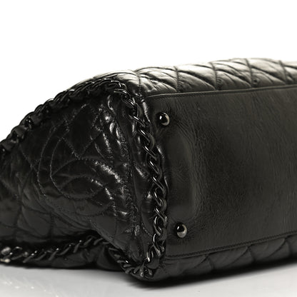 Chanel Metallic Calfskin Quilted Large Chain Me Hobo Dark Grey 9 of 10