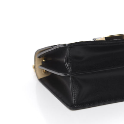 Fendi Vitello Liberty Bi-Color FF 1974 Embossed Small Kan U Shoulder Bag Maya Black 9 of 10