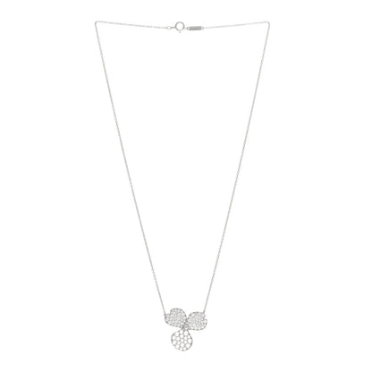 Tiffany Platinum Diamond Large Paper Flowers Pave Pendant Necklace 3 of 5
