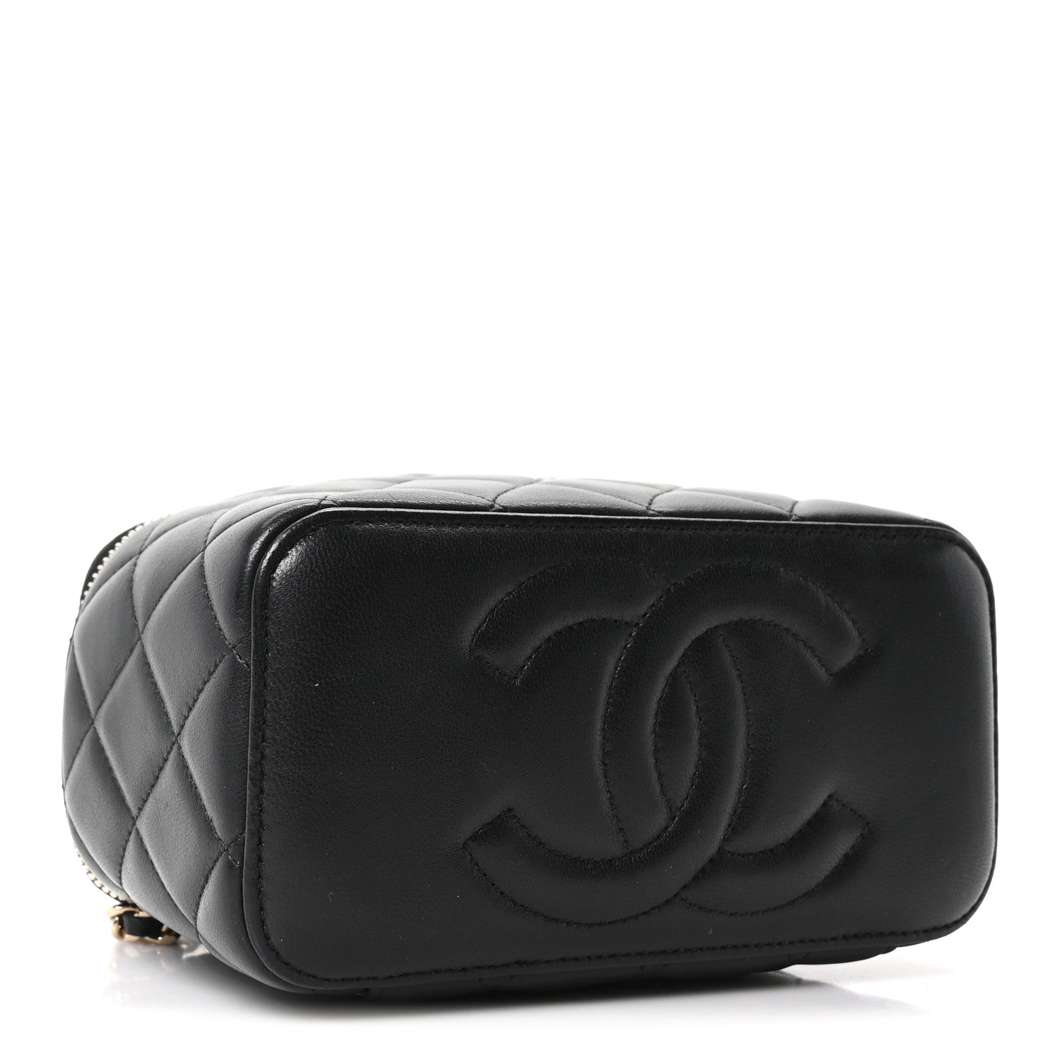 Chanel Lambskin Quilted Small Top Handle Vanity Case With Chain Black 4 of 10