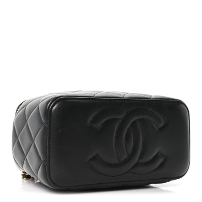 Chanel Lambskin Quilted Small Top Handle Vanity Case With Chain Black 4 of 10