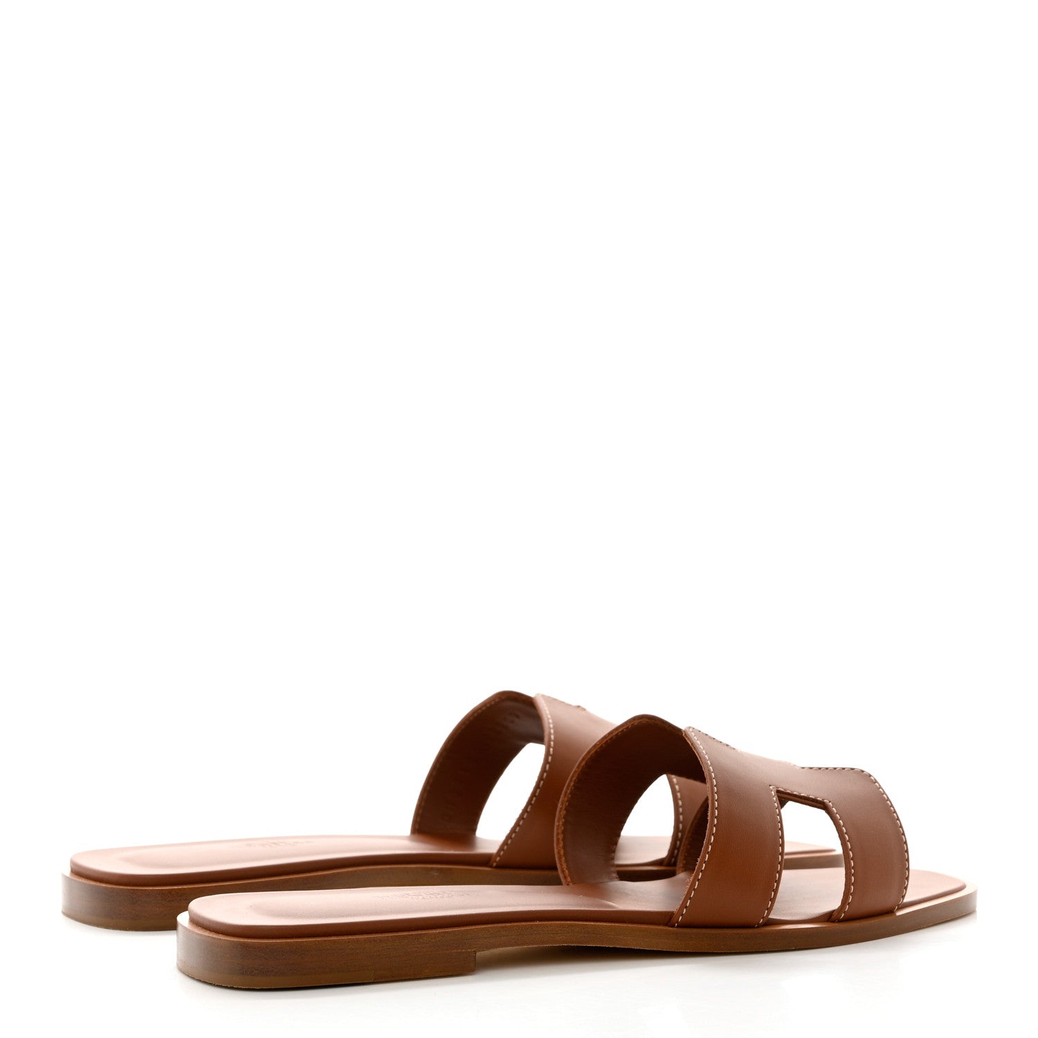 Hermes Box Calfskin Oran Sandals 38 Gold 4 of 9
