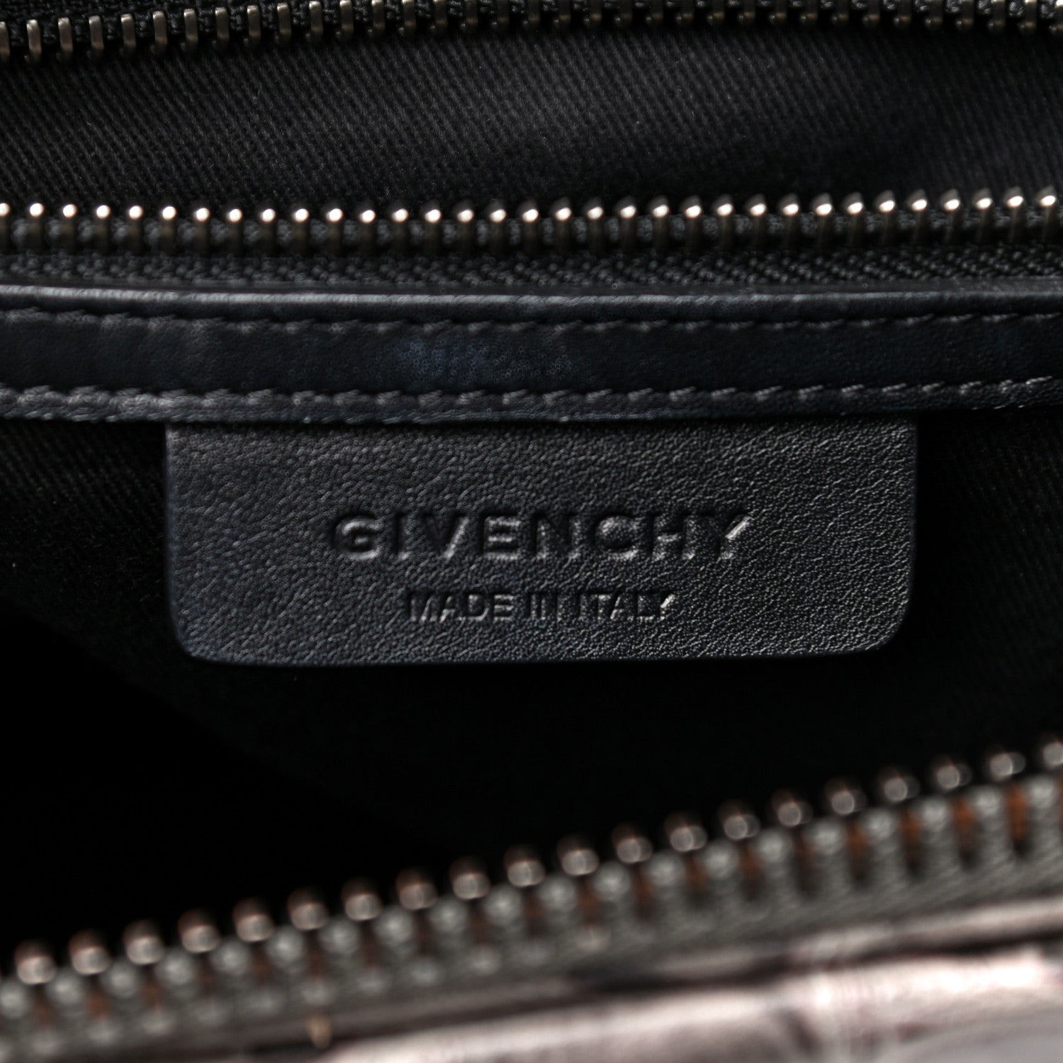 Givenchy Calfskin Crocodile Embossed 3D Stud Medium Antigona Storm Grey 6 of 11