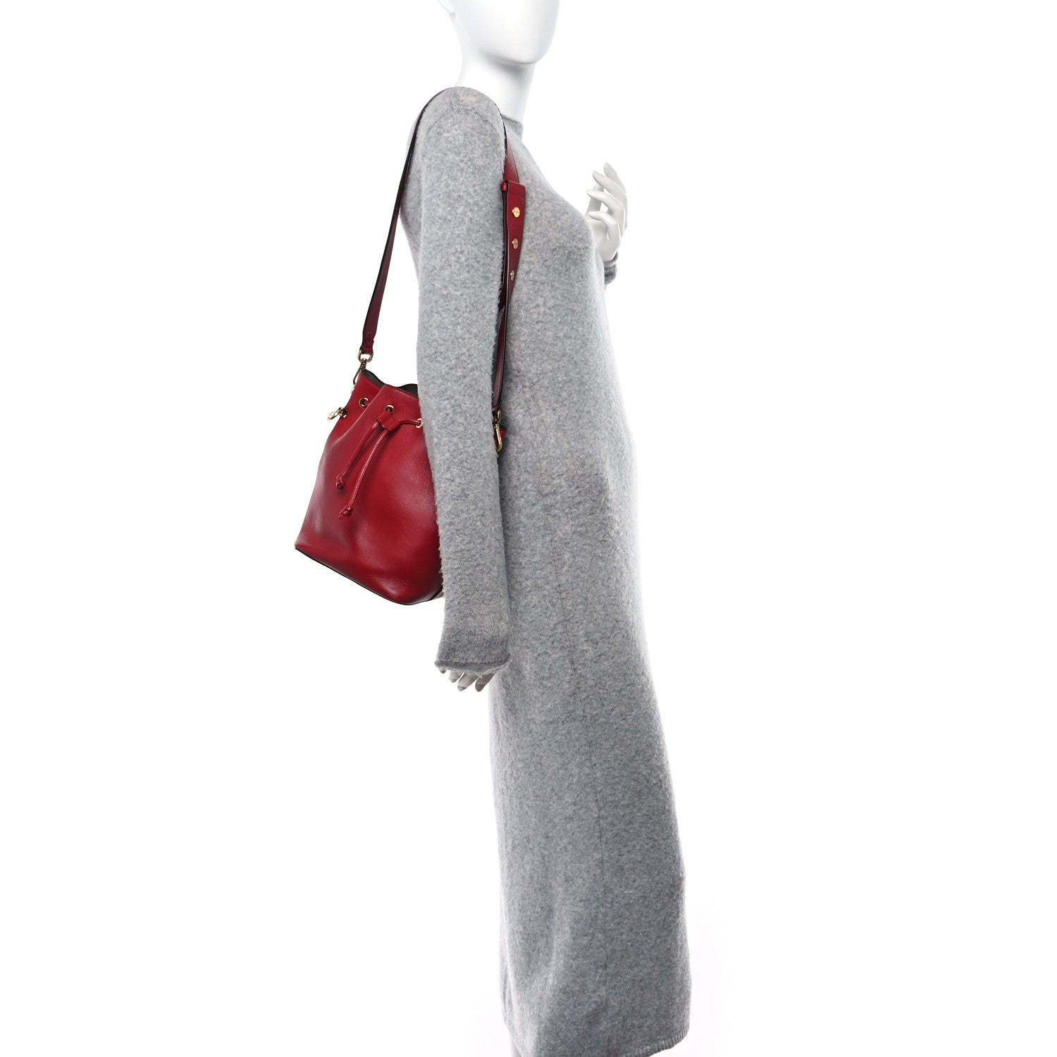 Fendi Vitello Grace Matte F is Fendi Grande Mon Tresor Bucket Bag Fragola 2 of 10