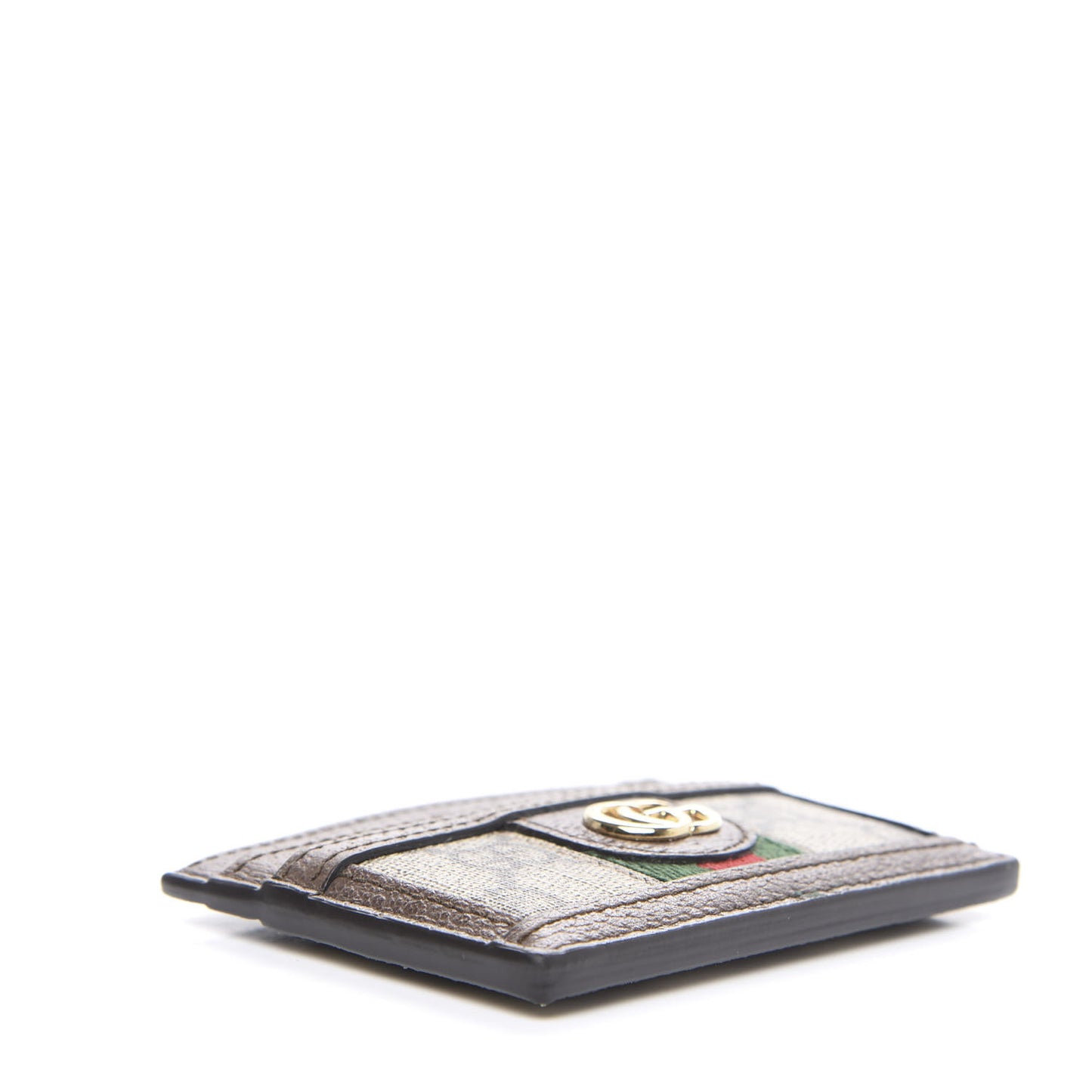GG Supreme Monogram Ophidia Card Holder Brown