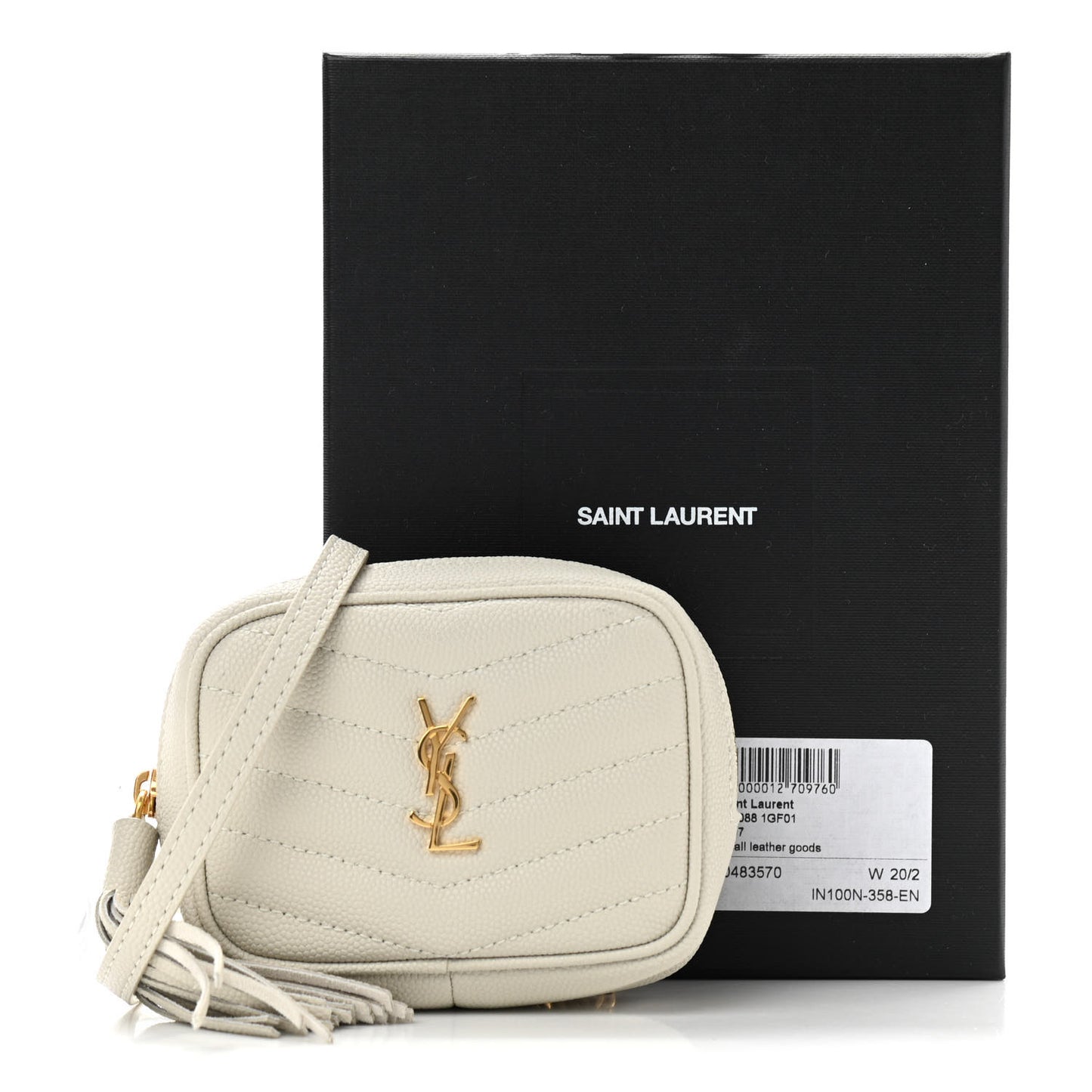 Grain De Poudre Matelasse Monogram Baby Lou Camera Bag Crema Soft