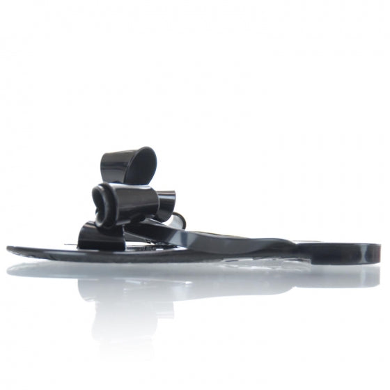 PVC Jellow Bow Thong Sandals 38 Black