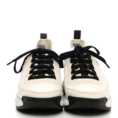 Chanel Calfskin Suede CC Sneakers 39 White Black 2 of 9