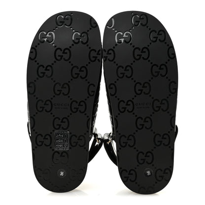 Gucci Guccissima GG Embossed Womens Sandals 36 Black 6 of 10