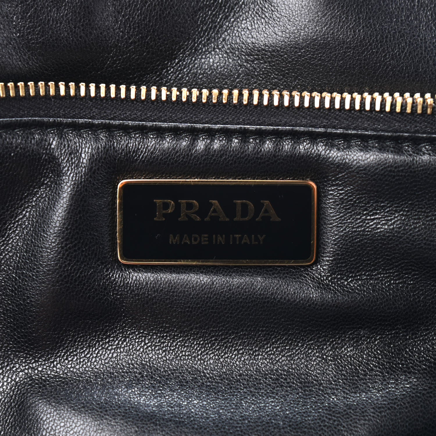 Prada Nappa Soft Padded Logo Embossed Triangle Quilted Shoulder Bag Black 6 of 10