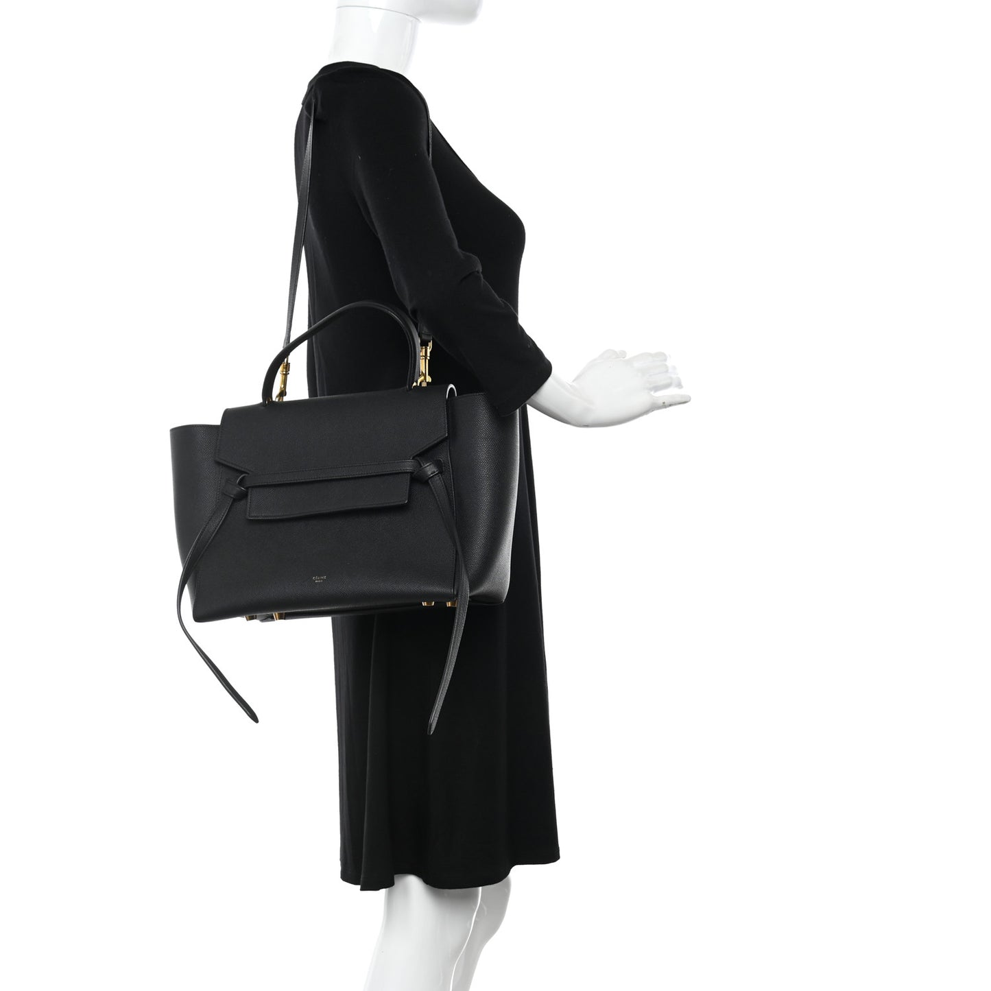 Grained Calfskin Mini Belt Bag Black