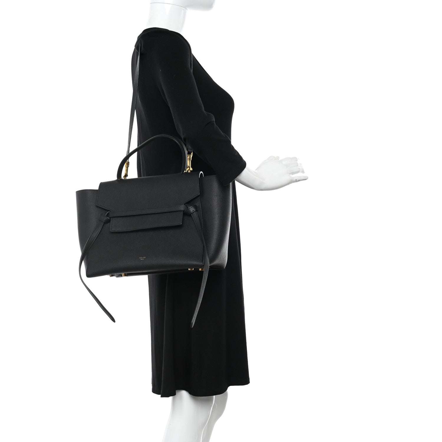 Celine Grained Calfskin Mini Belt Bag Black 2 of 10