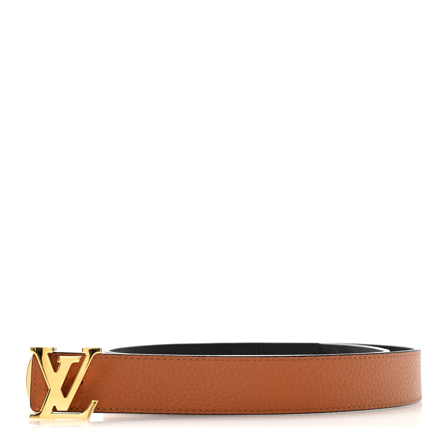 Louis Vuitton Taurillon Calfskin 30mm LV Initiales Reversible Belt 80 32 Black 3 of 10