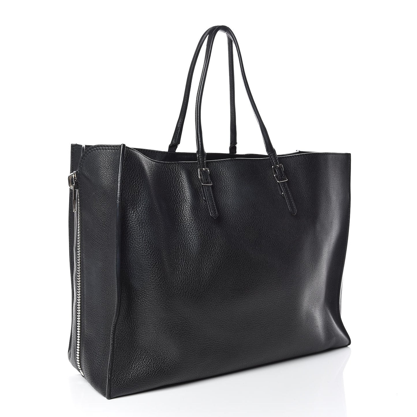 Calfskin Papier A4 Zip Around Plate Tote Black