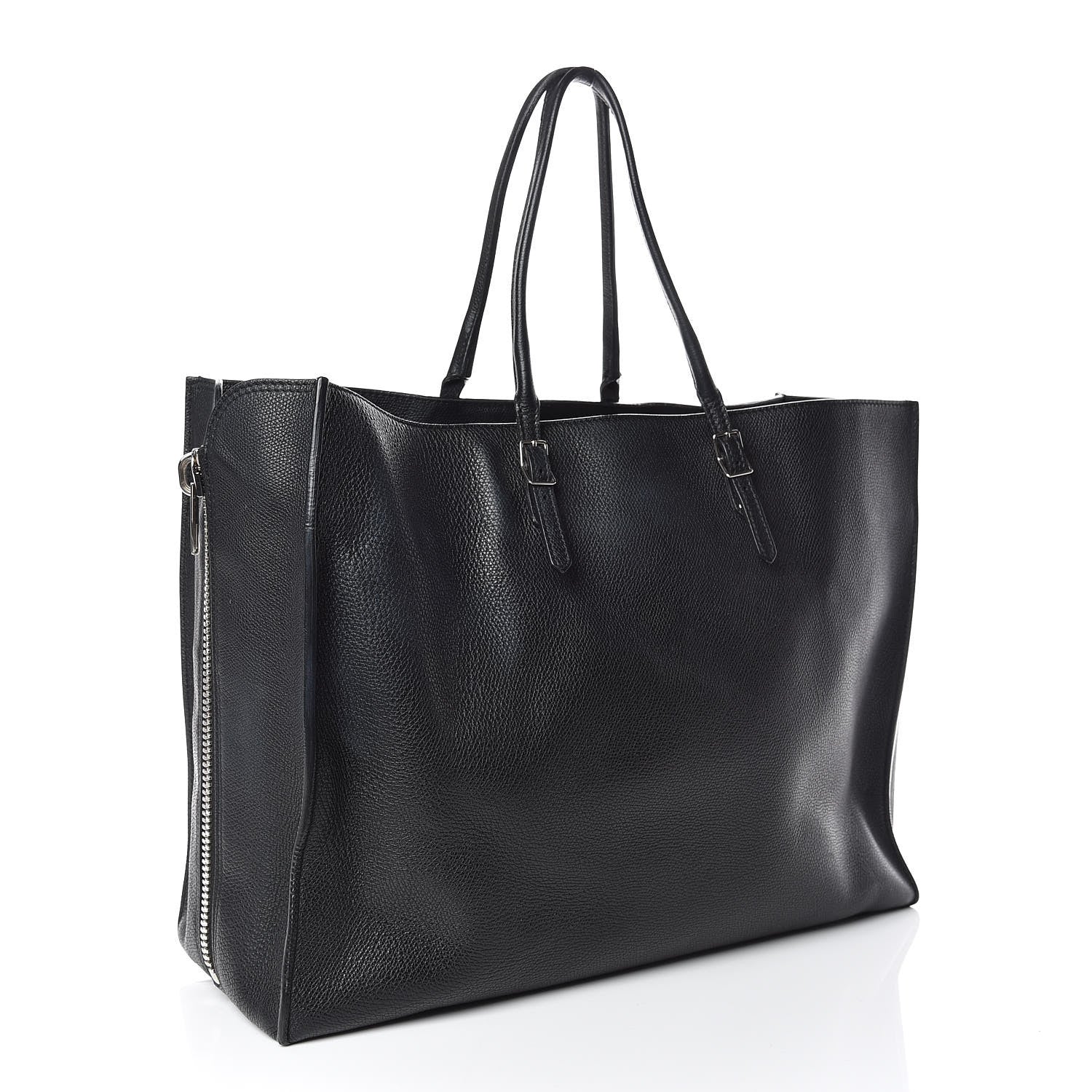 Balenciaga Calfskin Papier A4 Zip Around Plate Tote Black 3 of 12
