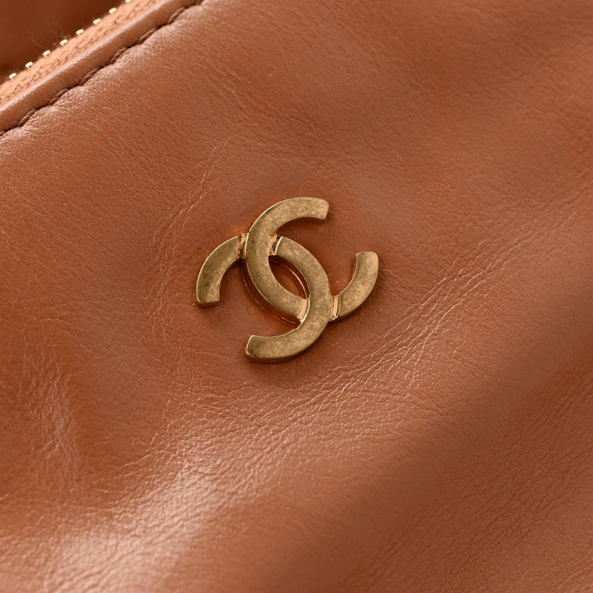 Shiny Calfskin Quilted Small Chanel 22 Beige