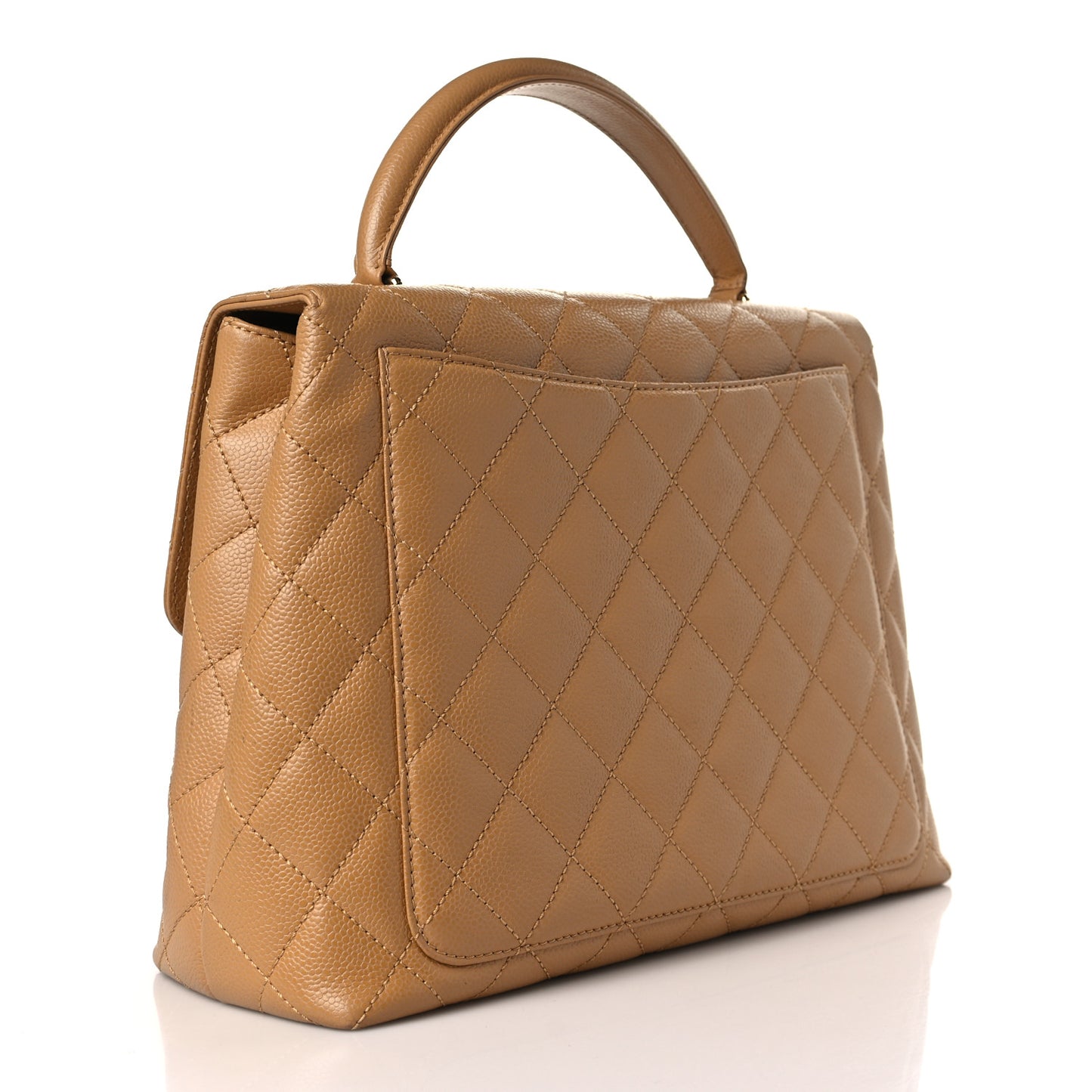 Caviar Quilted Jumbo Kelly Flap Beige