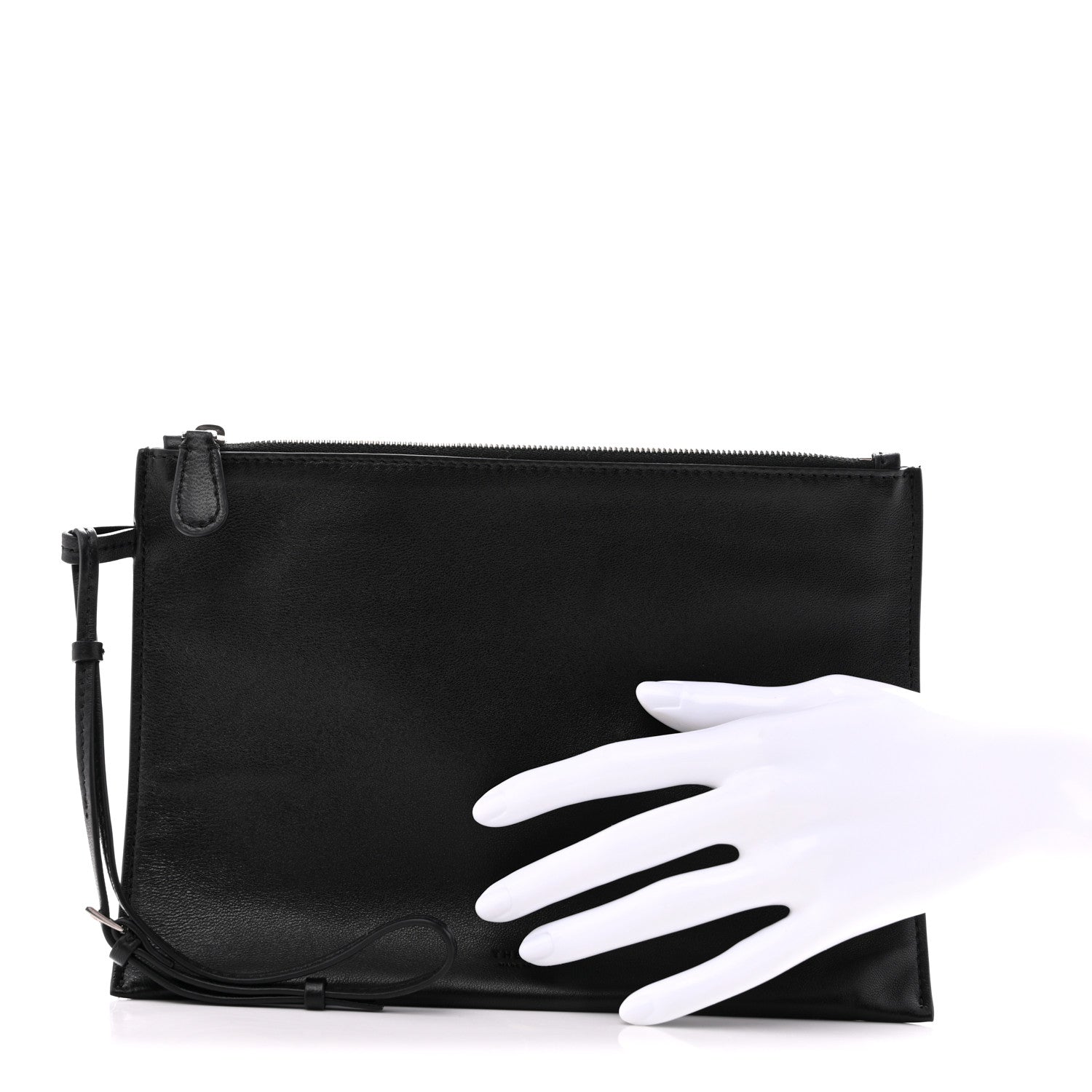 The Row Nappa Wristlet Pouch Black 2 of 8