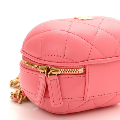 Chanel Lambskin Quilted CC Bubble Vanity Case With Chain Pink 9 of 10