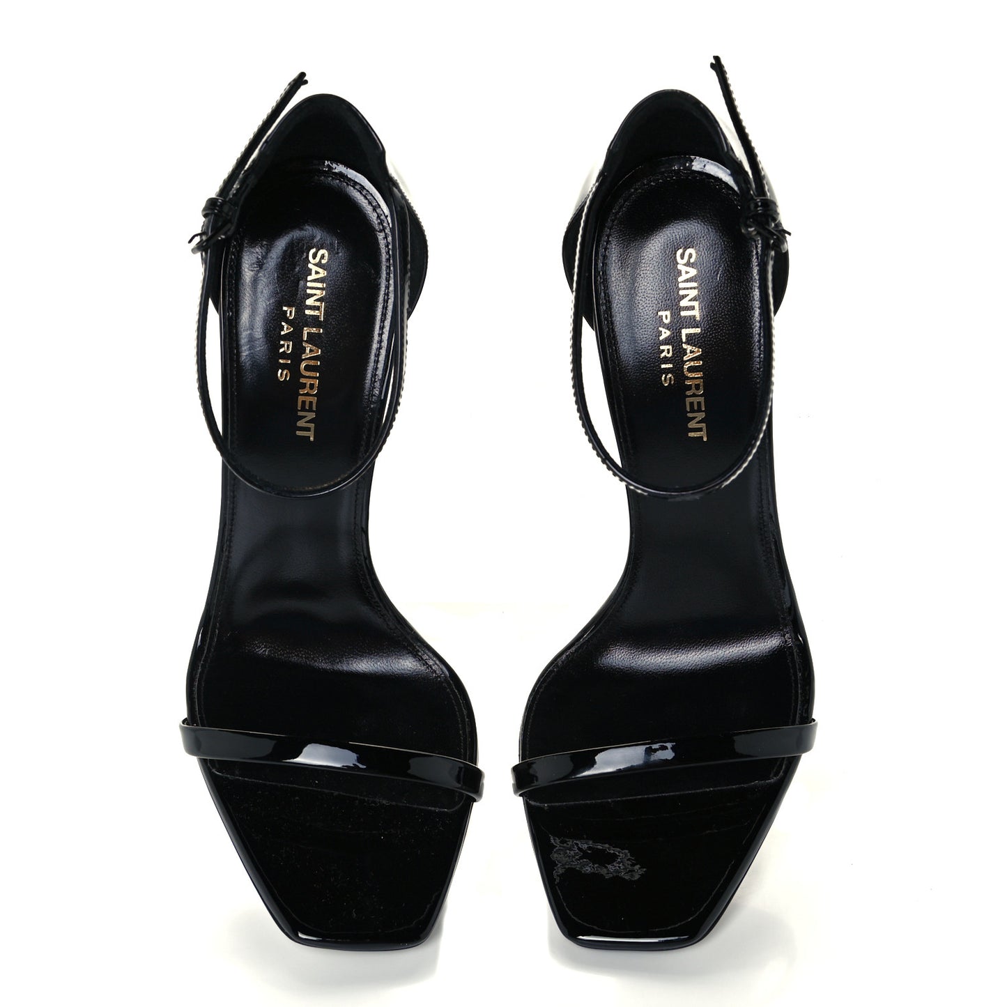 Patent Calfskin Opyum 110 Sandals 38 Black