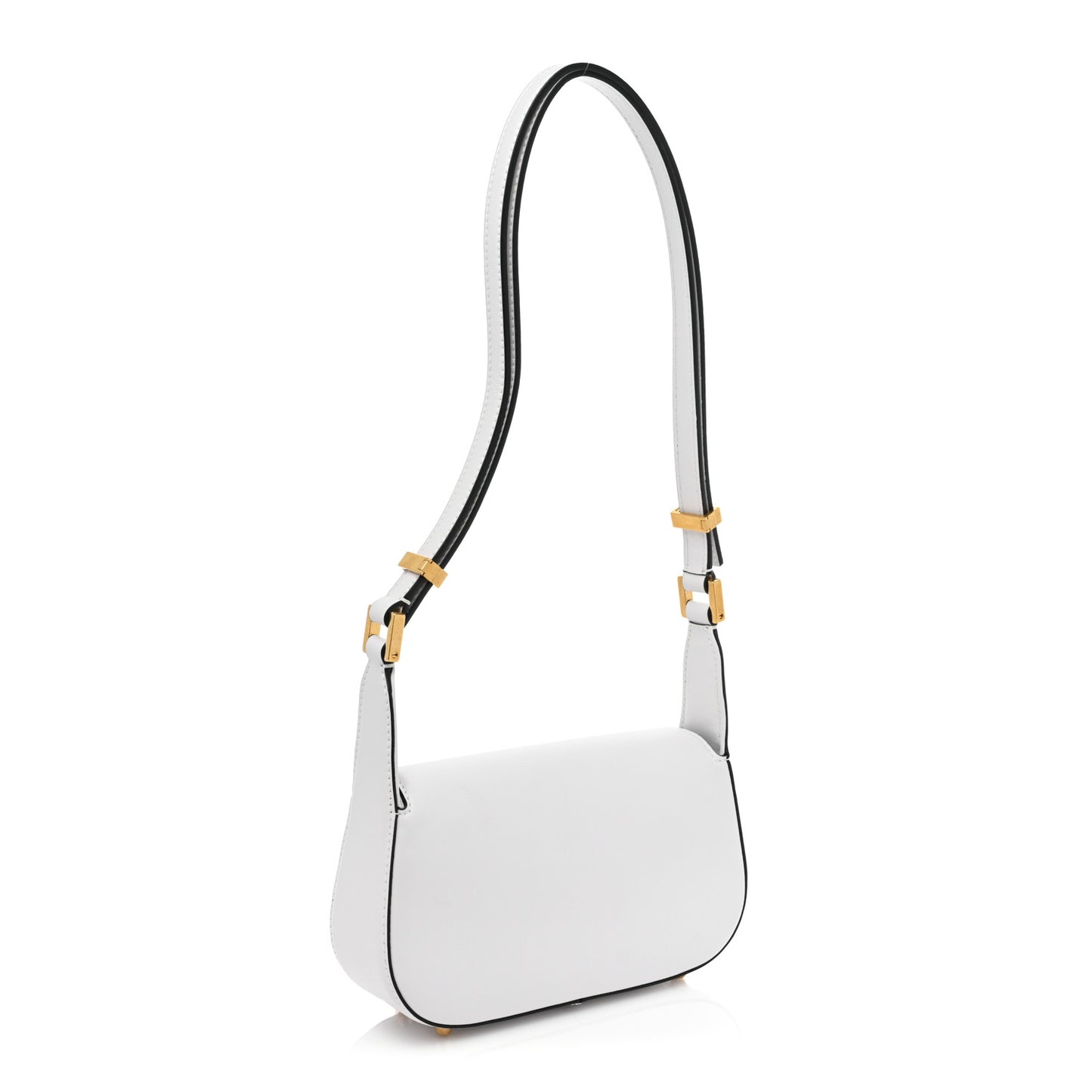 Calfskin Small Vlogo Chain Shoulder Bag Optic White