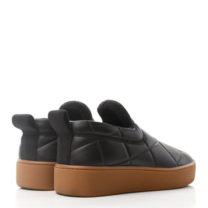 Bottega Veneta Lambskin Embossed Quilted Mens The Quilt Slip On Sneakers 38 Dark Brown 4 of 8