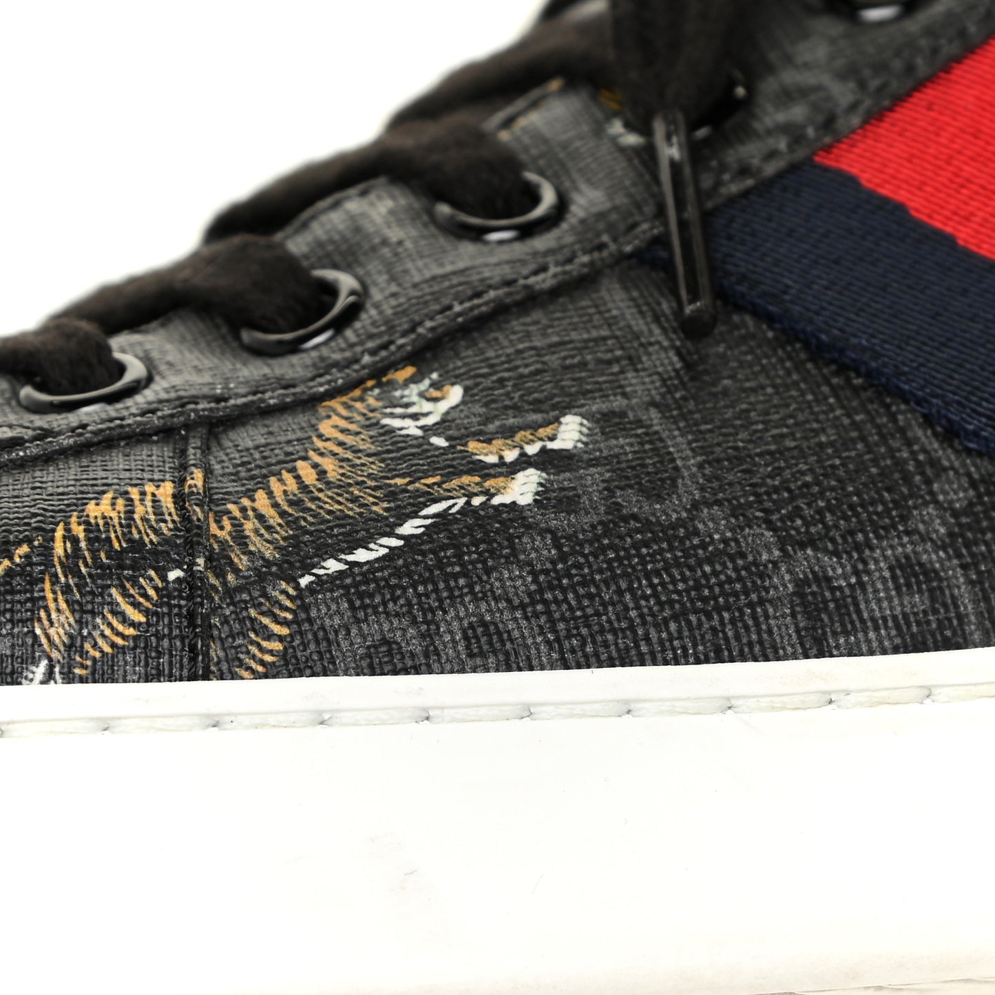 GG Supreme Monogram Tiger Ayers Web Mens New Ace Sneakers 9 Black