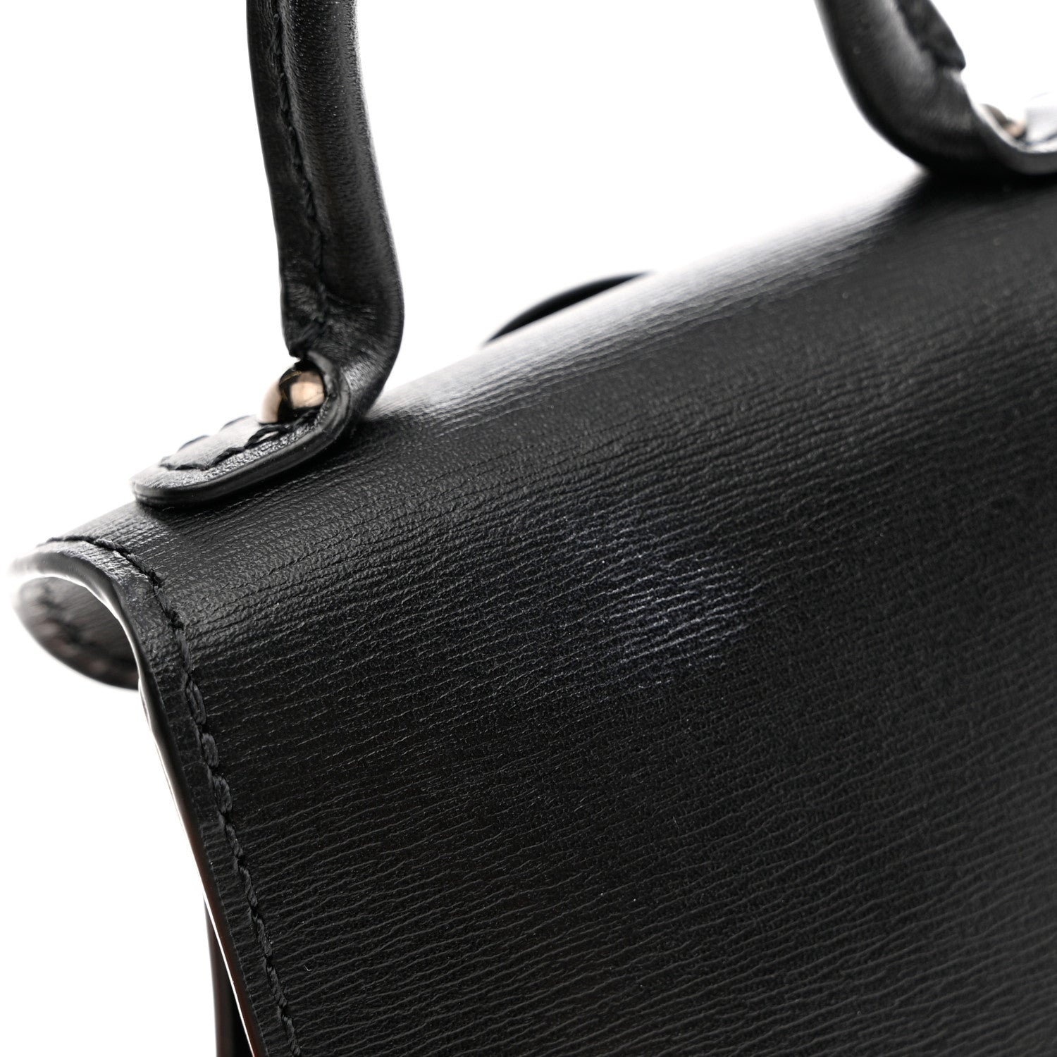 Delvaux Calfskin Mini L'Humour Brillant Bag Charm Black White 6 of 7