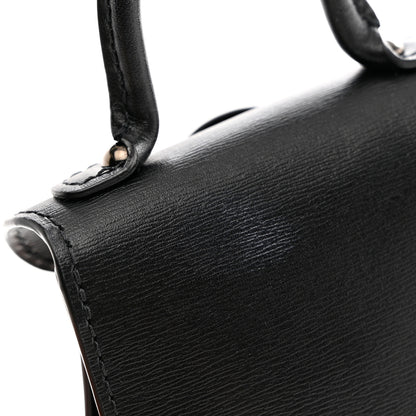 Delvaux Calfskin Mini L'Humour Brillant Bag Charm Black White 6 of 7