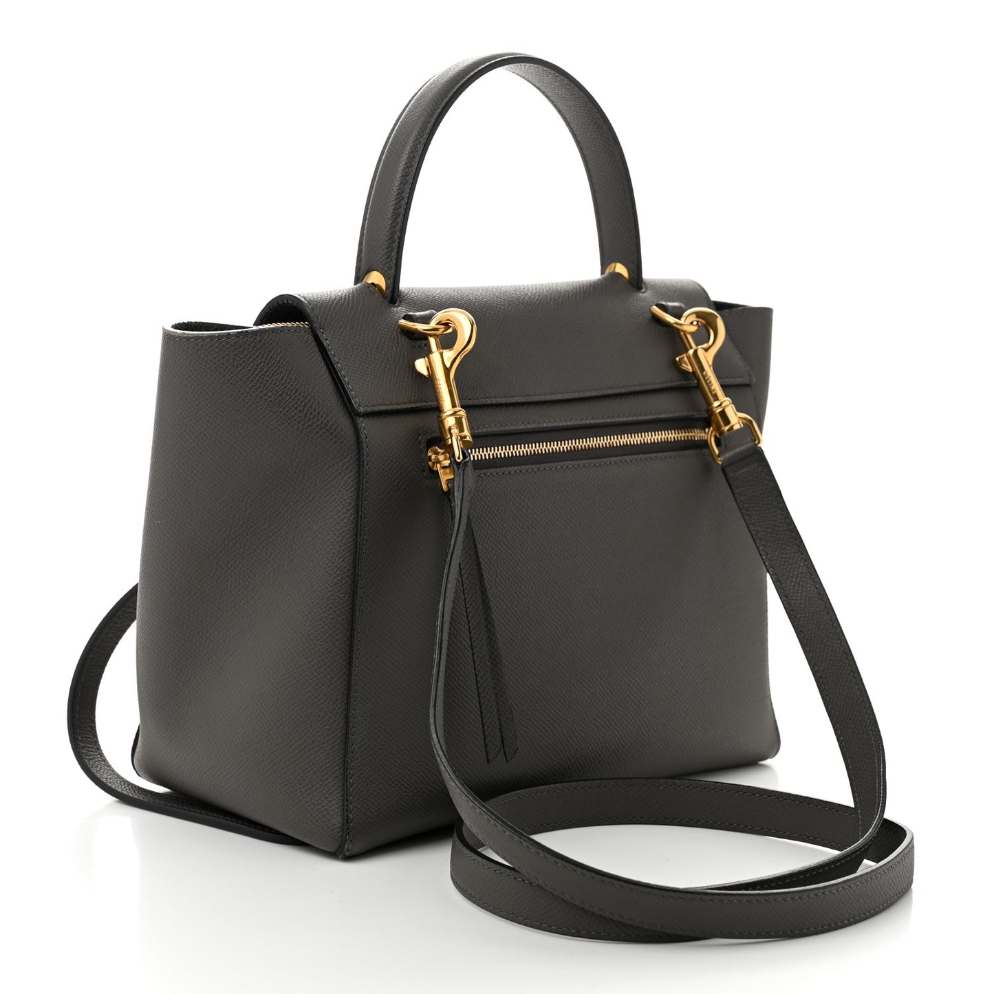 Grained Calfskin Micro Belt Bag Grey